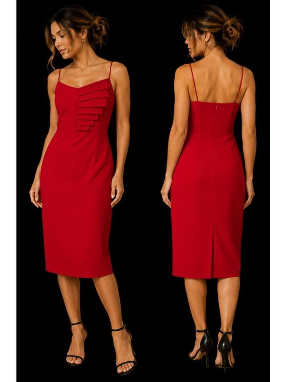 Black Halo Red Cocktail Dress Size 10